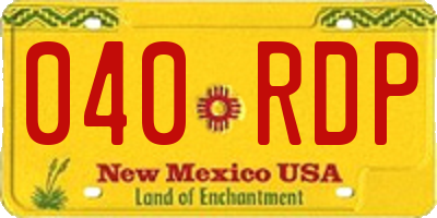NM license plate 040RDP