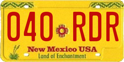 NM license plate 040RDR