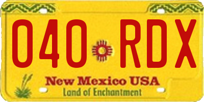 NM license plate 040RDX