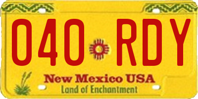 NM license plate 040RDY