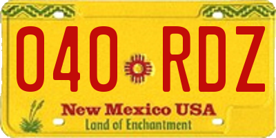 NM license plate 040RDZ