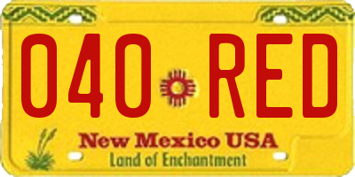 NM license plate 040RED