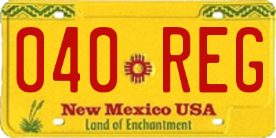 NM license plate 040REG