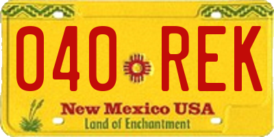 NM license plate 040REK