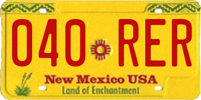 NM license plate 040RER