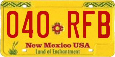 NM license plate 040RFB