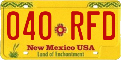 NM license plate 040RFD
