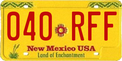 NM license plate 040RFF