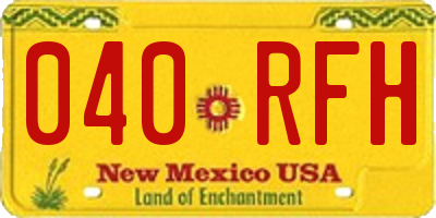 NM license plate 040RFH