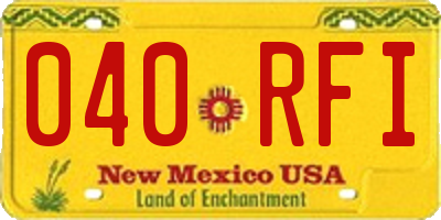 NM license plate 040RFI