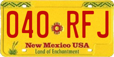 NM license plate 040RFJ