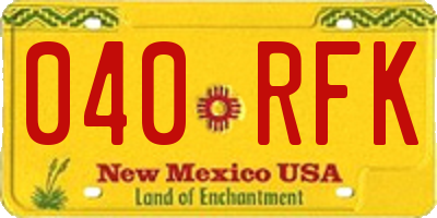NM license plate 040RFK