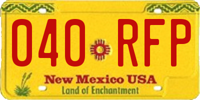 NM license plate 040RFP