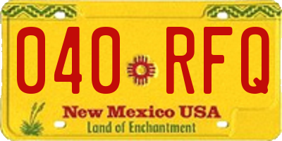 NM license plate 040RFQ