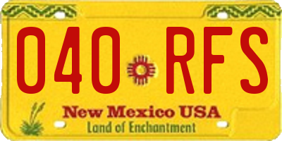 NM license plate 040RFS