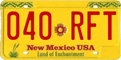 NM license plate 040RFT