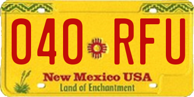 NM license plate 040RFU