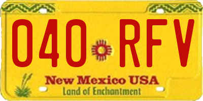 NM license plate 040RFV