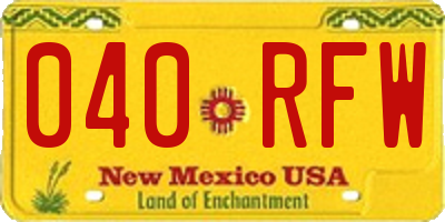 NM license plate 040RFW