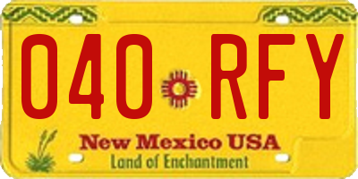 NM license plate 040RFY