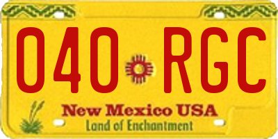 NM license plate 040RGC