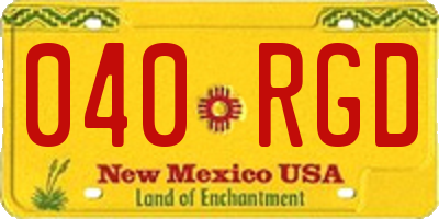 NM license plate 040RGD