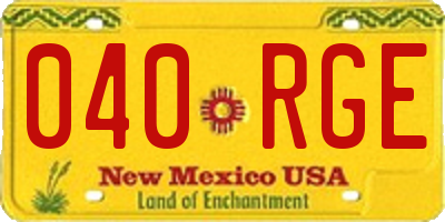 NM license plate 040RGE