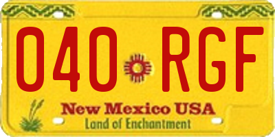 NM license plate 040RGF