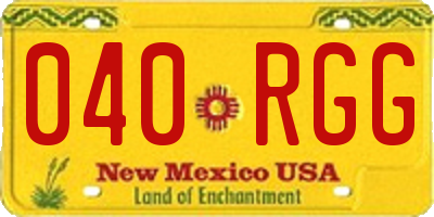 NM license plate 040RGG