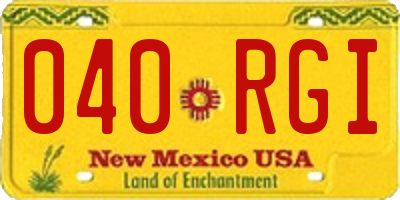 NM license plate 040RGI
