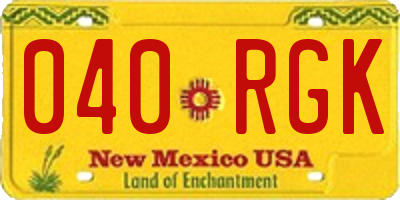 NM license plate 040RGK