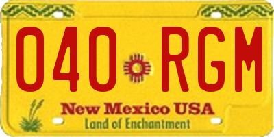 NM license plate 040RGM