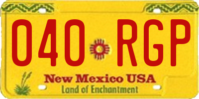 NM license plate 040RGP