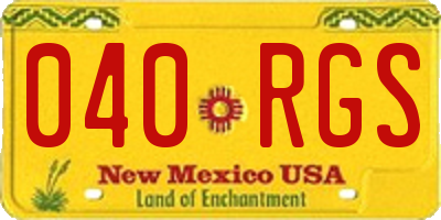 NM license plate 040RGS