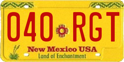 NM license plate 040RGT