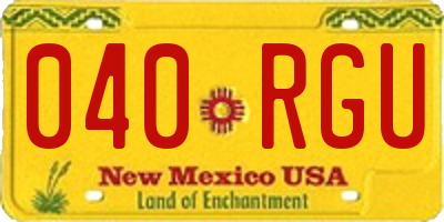 NM license plate 040RGU