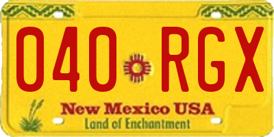 NM license plate 040RGX