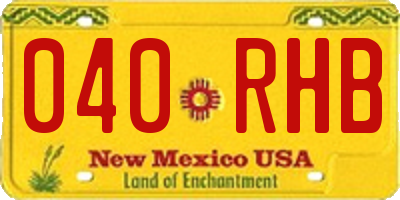 NM license plate 040RHB