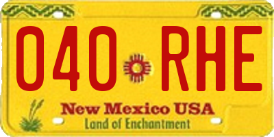 NM license plate 040RHE