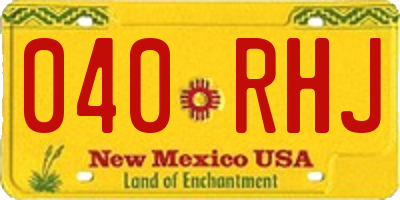 NM license plate 040RHJ