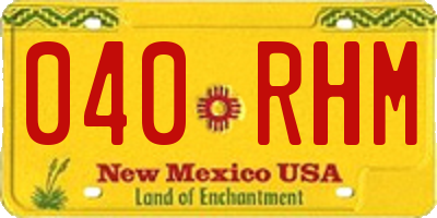 NM license plate 040RHM