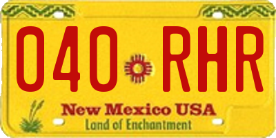 NM license plate 040RHR