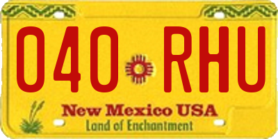 NM license plate 040RHU