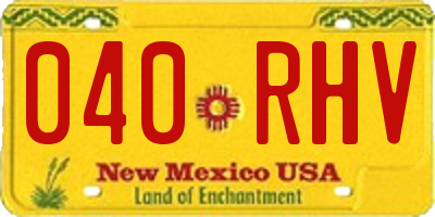 NM license plate 040RHV