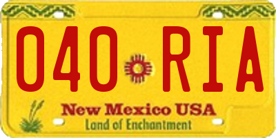 NM license plate 040RIA