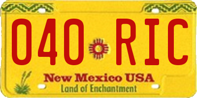 NM license plate 040RIC