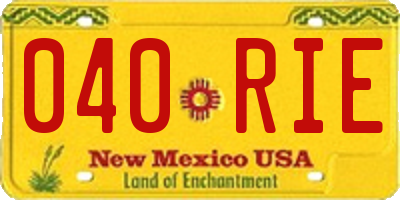 NM license plate 040RIE