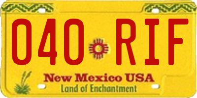 NM license plate 040RIF