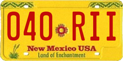 NM license plate 040RII