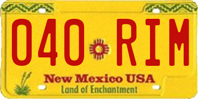 NM license plate 040RIM